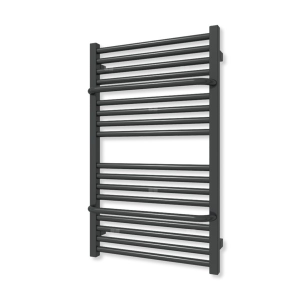 Grzejnik elektryczny TERMA LIMA 820 x 500 mm, kolor czarny jak kruk soft, moc 400 W, podłączenie E1, kabel prosty bez wtyczki z maskownicą czarny