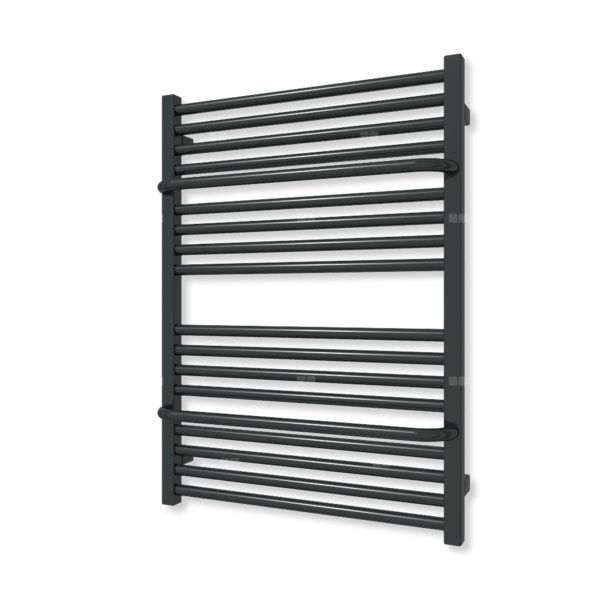 Grzejnik elektryczny TERMA LIMA 820 x 600 mm, kolor czarny jak kruk mat RAL9005, moc 400 W, podłączenie E1, kabel prosty bez wtyczki z maskownicą czarny