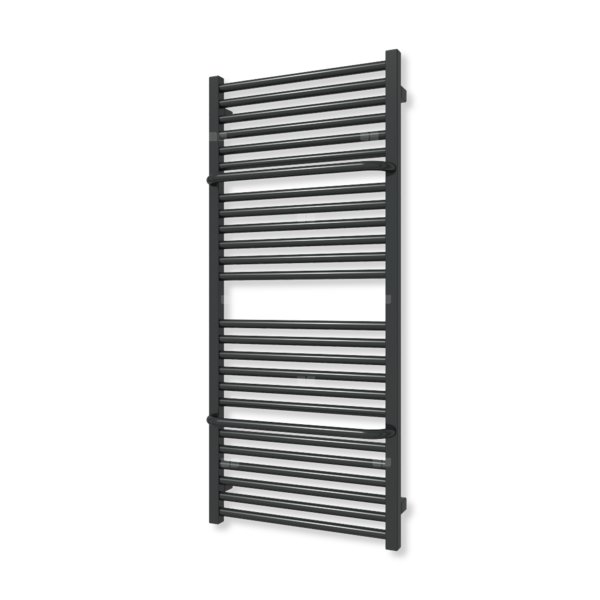 Grzejnik elektryczny TERMA LIMA 1140 x 500 mm, kolor czarny jak kruk mat RAL9005, moc 400 W, podłączenie E8, kabel spiralny z wtyczką czarny