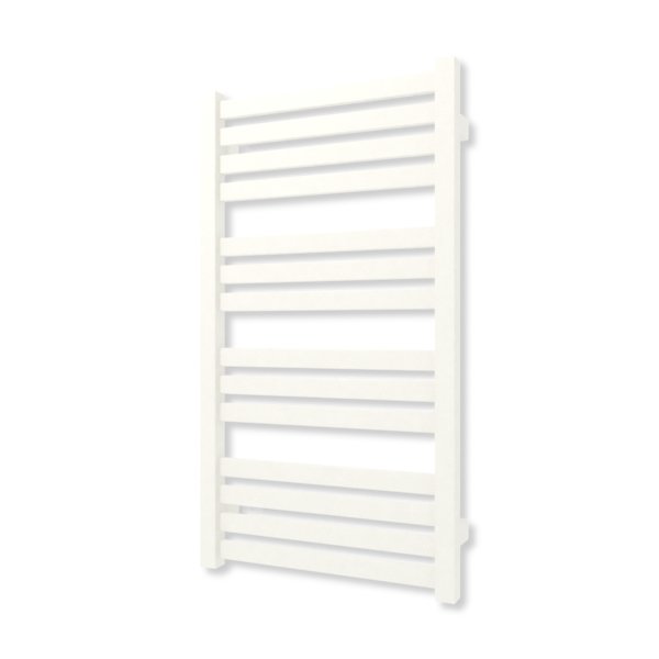 Grzejnik elektryczny TERMA MARLIN 780 x 430 mm, kolor biały drogowy RAL9016, moc 300 W, podłączenie E1, kabel spiralny z wtyczką biały