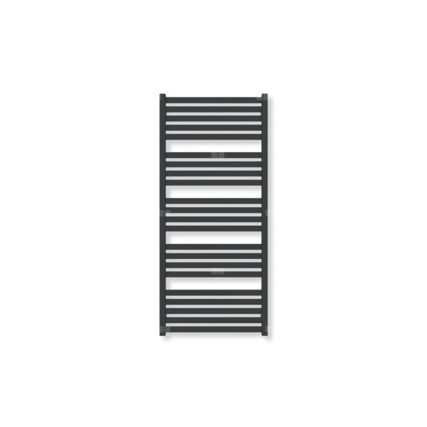 Grzejnik elektryczny TERMA MARLIN 1180 x 530 mm, kolor czarny jak kruk mat RAL9005, moc 600 W, podłączenie E8, kabel prosty bez wtyczki z maskownicą czarny