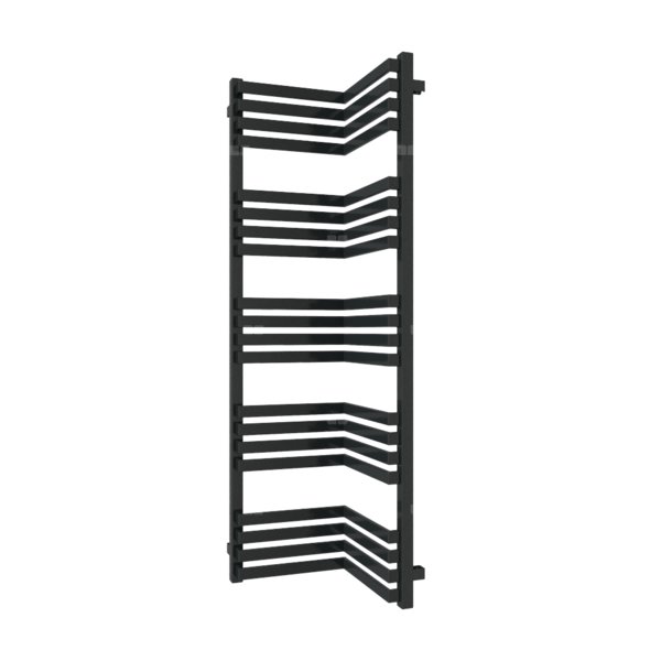 Grzejnik elektryczny TERMA INCORNER 1270 x 350 mm, kolor czarny jak kruk mat RAL9005, moc 800 W, podłączenie E1, kabel spiralny z wtyczką czarny