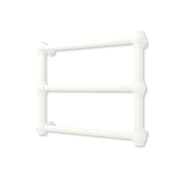 Grzejnik elektryczny TERMA RETRO 430 x 500 mm, kolor biały drogowy RAL9016, moc 120 W, podłączenie E8, kabel spiralny z wtyczką i włącznikiem on/off biały