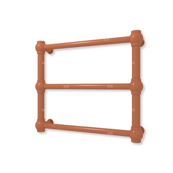 Grzejnik elektryczny TERMA RETRO 430 x 500 mm, kolor jasna Cu, moc 120 W, podłączenie E8, kabel spiralny z wtyczką biały