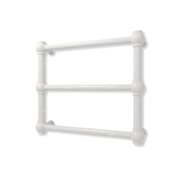 Grzejnik elektryczny TERMA RETRO 430 x 500 mm, kolor chrom, moc 120 W, podłączenie E1, kabel spiralny z wtyczką srebrzysty