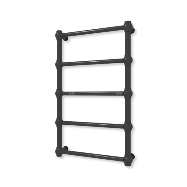 Grzejnik elektryczny TERMA RETRO 800 x 500 mm, kolor czarny jak kruk mat RAL9005, moc 200 W, podłączenie E8, kabel prosty z wtyczką czarny