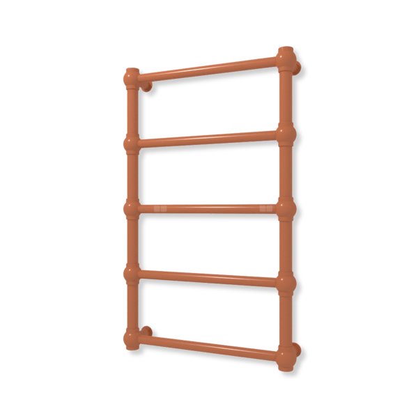 Grzejnik elektryczny TERMA RETRO 800 x 500 mm, kolor jasna miedź, moc 200 W, podłączenie E8, kabel prosty bez wtyczki z maskownicą biały