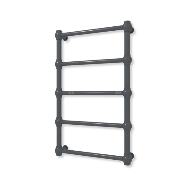 Grzejnik elektryczny TERMA RETRO 800 x 500 mm, kolor metaliczny szary, moc 200 W, podłączenie E8, kabel spiralny z wtyczką