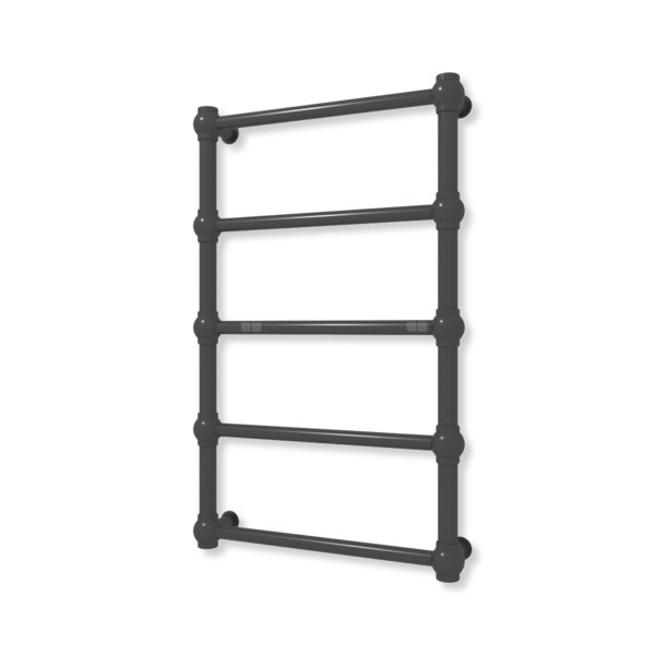 Grzejnik elektryczny TERMA RETRO 800 x 500 mm, kolor czarny jak kruk soft, moc 200 W, podłączenie E1, kabel spiralny z wtyczką