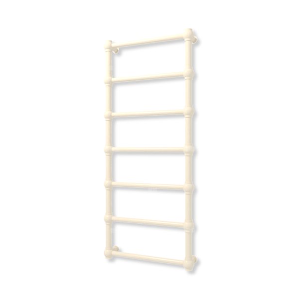 Grzejnik elektryczny TERMA RETRO 1170 x 500 mm, kolor biały ostrygowy RAL1013, moc 300 W, podłączenie E1, kabel prosty bez wtyczki z maskownicą