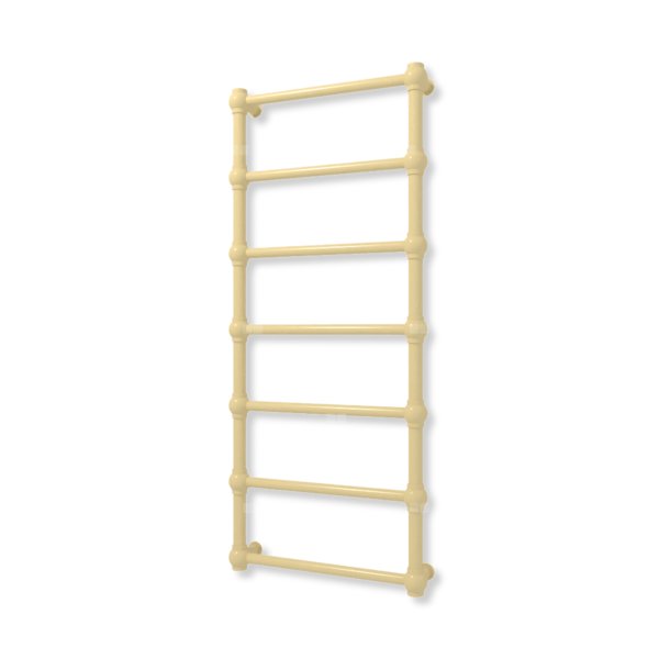 Grzejnik elektryczny TERMA RETRO 1170 x 500 mm, kolor mosiądz, moc 300 W, podłączenie E8, kabel prosty bez wtyczki z maskownicą