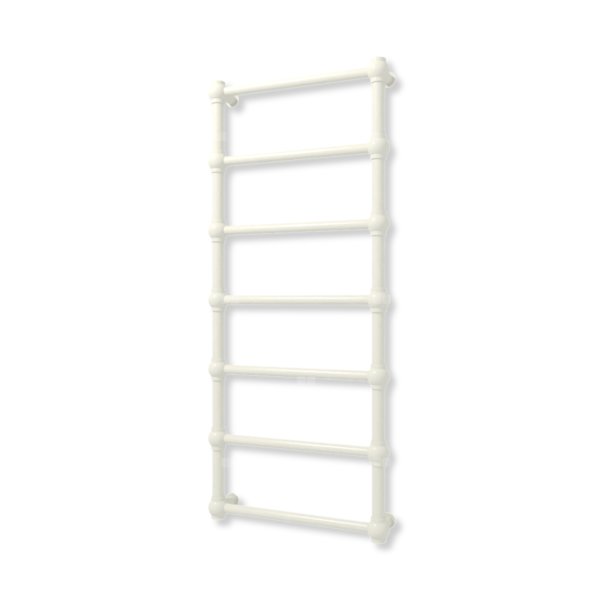 Grzejnik elektryczny TERMA RETRO 1170 x 500 mm, kolor rumieniec, moc 300 W, podłączenie E8, kabel spiralny z wtyczką srebrzysty