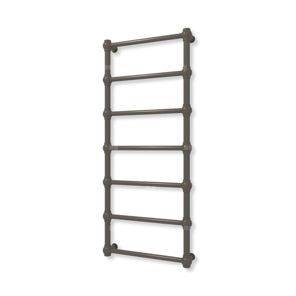 Grzejnik elektryczny TERMA RETRO 1170 x 500 mm, kolor ciemny brąz, moc 300 W, podłączenie E1, kabel prosty z wtyczką szary