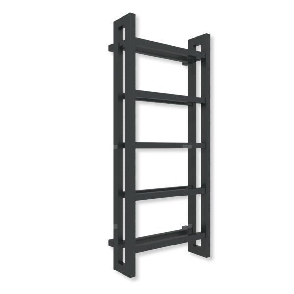 Grzejnik elektryczny TERMA STAND E 1150 x 500 mm, kolor czarny jak kruk mat RAL9005, moc 600 W, podłączenie E8, kabel prosty z wtyczką