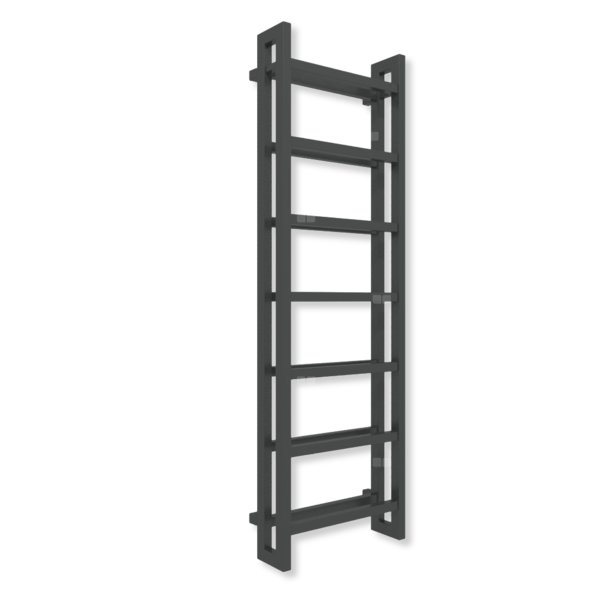 Grzejnik elektryczny TERMA STAND E 1610 x 500 mm, kolor czarny jak kruk soft, moc 800 W, podłączenie E8, kabel spiralny z wtyczką czarny