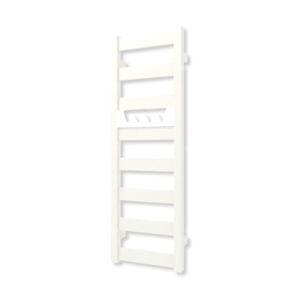 Grzejnik elektryczny TERMA VIVO 910 x 300 mm, kolor biały drogowy RAL9016, moc 300 W, podłączenie E1, kabel prosty bez wtyczki z maskownicą biały