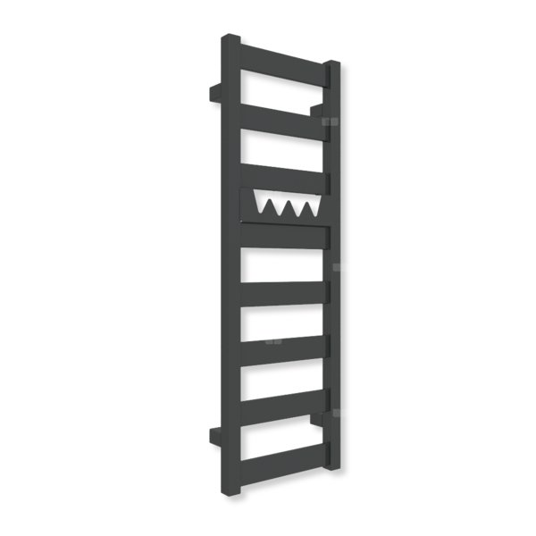 Grzejnik elektryczny TERMA VIVO 910 x 300 mm, kolor czarny jak kruk soft, moc 300 W, podłączenie E1, kabel prosty bez wtyczki z maskownicą