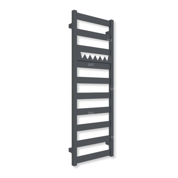 Grzejnik elektryczny TERMA VIVO 1150 x 400 mm, kolor metaliczna czerń, moc 400 W, podłączenie E1, kabel prosty bez wtyczki z maskownicą