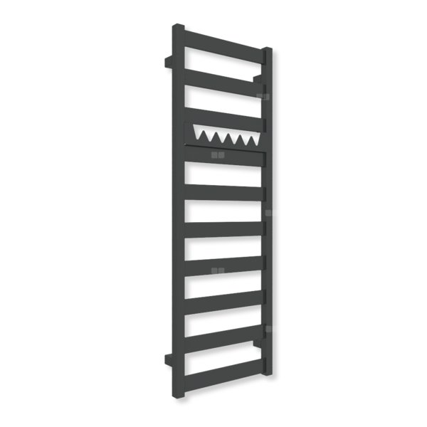 Grzejnik elektryczny TERMA VIVO 1150 x 400 mm, kolor czarny jak kruk soft, moc 400 W, podłączenie E1, kabel przyłącze ts1/ss1