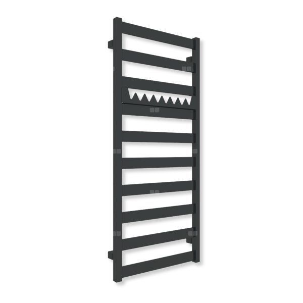 Grzejnik elektryczny TERMA VIVO 1150 x 500 mm, kolor czarny jak kruk mat RAL9005, moc 400 W, podłączenie E1, kabel spiralny z wtyczką