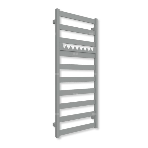 Grzejnik elektryczny TERMA VIVO 1150 x 500 mm, kolor szary drogowy a soft, moc 400 W, podłączenie E1, kabel prosty bez wtyczki z maskownicą