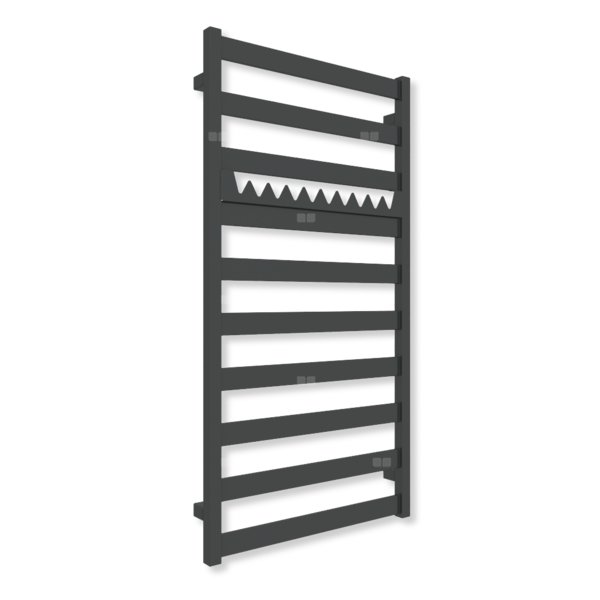 Grzejnik elektryczny TERMA VIVO 1150 x 600 mm, kolor czarny jak kruk soft, moc 600 W, podłączenie E8, kabel prosty bez wtyczki z maskownicą czarny