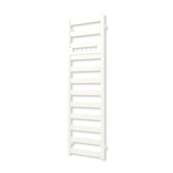Grzejnik elektryczny TERMA VIVO 1390 x 400 mm, kolor biały drogowy RAL9016, moc 400 W, podłączenie E1, kabel prosty bez wtyczki z maskownicą biały