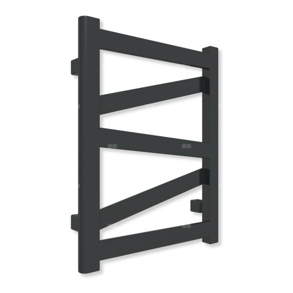 Grzejnik elektryczny TERMA VIPERA 510 x 400 mm, kolor czarny jak kruk mat RAL9005, moc 200 W, podłączenie E1, kabel spiralny z wtyczką czarny