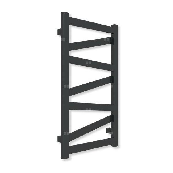 Grzejnik elektryczny TERMA VIPERA 750 x 400 mm, kolor czarny jak kruk mat RAL9005, moc 200 W, podłączenie E1, kabel spiralny z wtyczką czarny