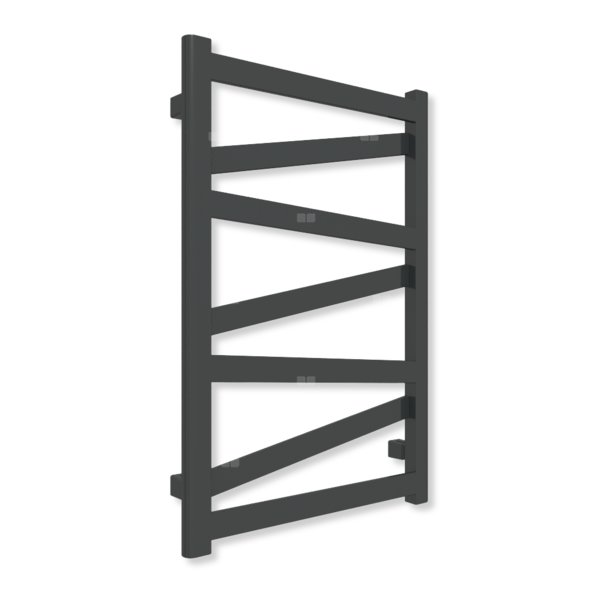 Grzejnik elektryczny TERMA VIPERA 750 x 500 mm, kolor czarny jak kruk soft, moc 300 W, podłączenie E1, kabel prosty bez wtyczki z maskownicą czarny