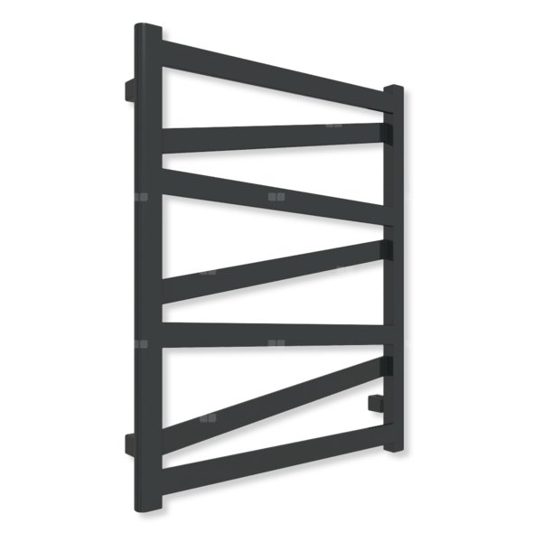 Grzejnik elektryczny TERMA VIPERA 750 x 600 mm, kolor czarny jak kruk mat RAL9005, moc 300 W, podłączenie E8, kabel prosty z wtyczką czarny