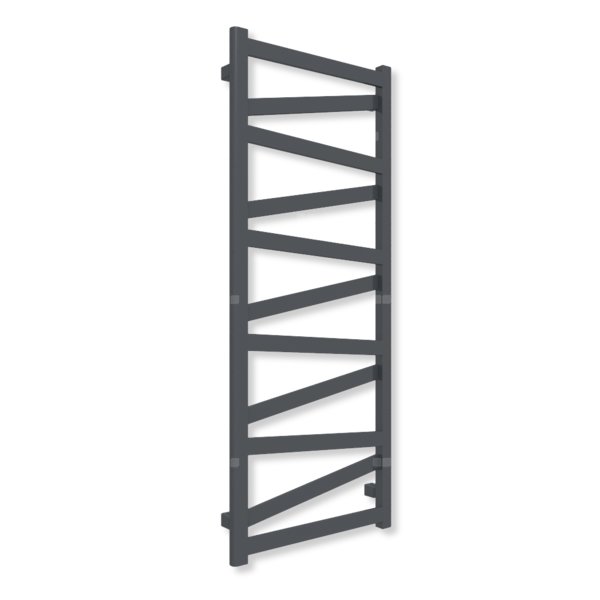 Grzejnik elektryczny TERMA VIPERA 1230 x 500 mm, kolor metaliczna czerń, moc 400 W, podłączenie E8, kabel prosty bez wtyczki z maskownicą