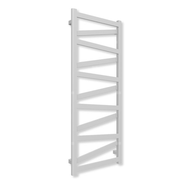 Grzejnik elektryczny TERMA VIPERA 1230 x 500 mm, kolor srebro, moc 400 W, podłączenie E1, kabel prosty bez wtyczki z maskownicą szary