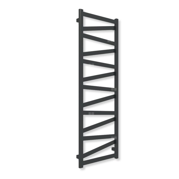 Grzejnik elektryczny TERMA VIPERA 1470 x 500 mm, kolor czarny jak kruk mat RAL9005, moc 600 W, podłączenie E8, kabel spiralny z wtyczką