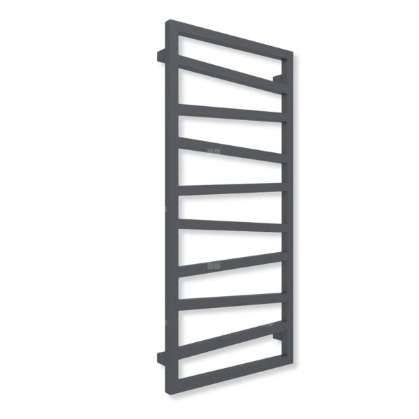 Grzejnik elektryczny TERMA ZIGZAG 1310 x 500 mm, kolor metaliczna czerń, moc 600 W, podłączenie E1, kabel spiralny z wtyczką czarny