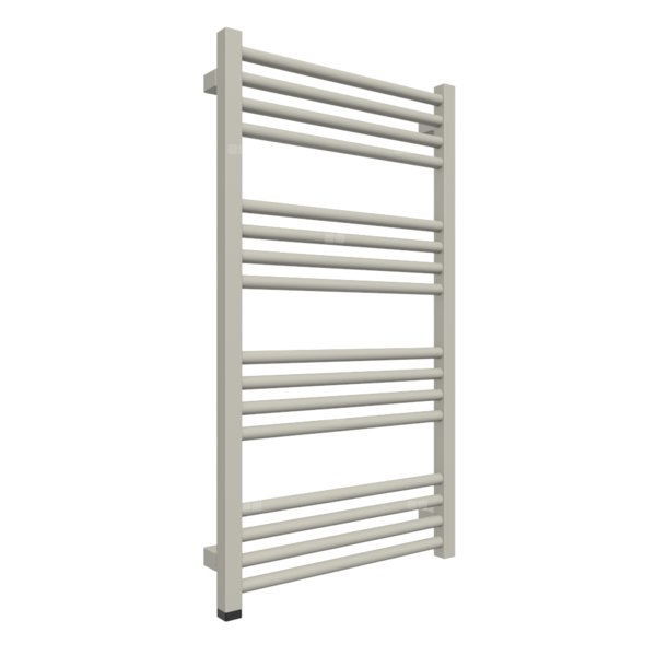 Grzejnik elektryczny TERMA FIONA ONE 900 x 500 mm, kolor szary jedwabisty soft RAL7044, moc 400 W, podłączenie E8, kabel spiralny z wtyczką biały