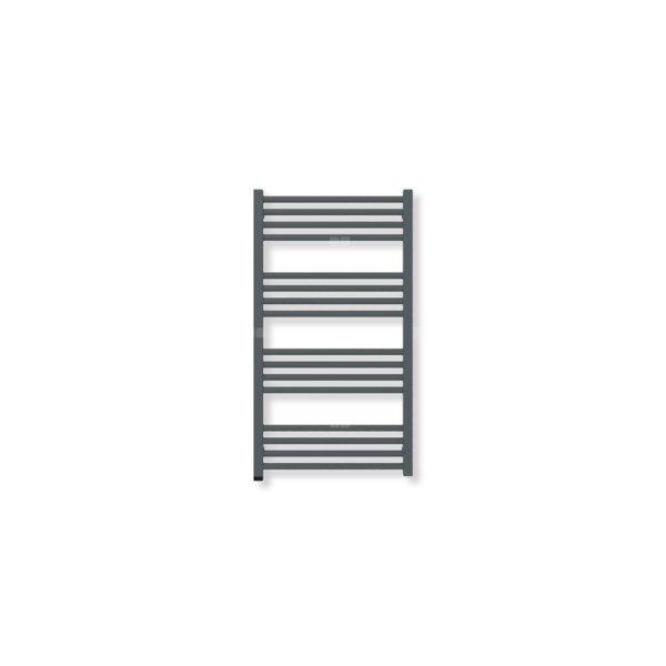 Grzejnik elektryczny TERMA FIONA ONE 900 x 500 mm, kolor czarny anodowy, moc 400 W, podłączenie E1, kabel prosty bez wtyczki szary