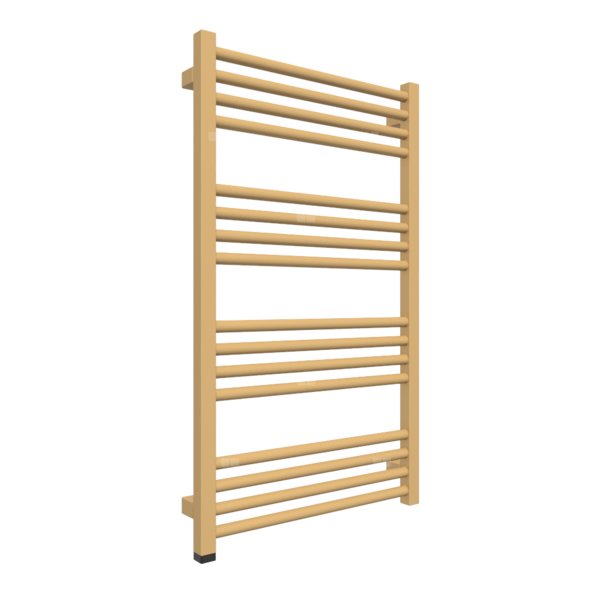 Grzejnik elektryczny TERMA FIONA ONE 900 x 530 mm, kolor szczotkowany mosiądz, moc 300 W, podłączenie E1, kabel prosty bez wtyczki szary