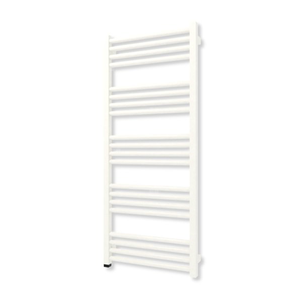 Grzejnik elektryczny TERMA FIONA ONE 1140 x 480 mm, kolor biały drogowy RAL9016, moc 400 W, podłączenie E1, kabel spiralny z wtyczką biały