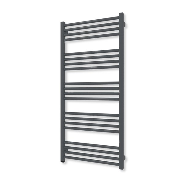 Grzejnik elektryczny TERMA FIONA ONE 1140 x 530 mm, kolor metaliczny szary, moc 400 W, podłączenie E8, kabel spiralny z wtyczką szary