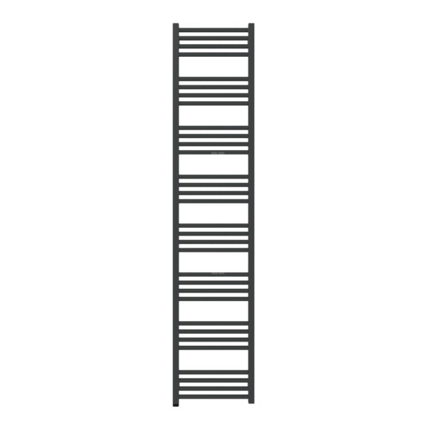 Grzejnik elektryczny TERMA FIONA ONE 1860 x 400 mm, kolor czarny jak kruk mat RAL9005, moc 600 W, podłączenie E8, kabel prosty bez wtyczki biały