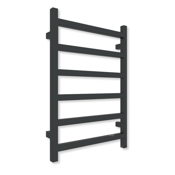 Grzejnik elektryczny TERMA SIMPLE ONE 720 x 500 mm, kolor czarny jak kruk mat RAL9005, moc 300 W, podłączenie E8, kabel spiralny z wtyczką szary