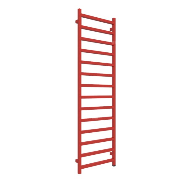 Grzejnik elektryczny TERMA SIMPLE ONE 1680 x 500 mm, kolor czerwony drogowy RAL3020, moc 600 W, podłączenie E8, kabel prosty bez wtyczki czarny