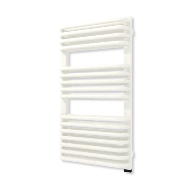 Grzejnik elektryczny TERMA TYTUS ONE 820 x 440 mm, kolor biały drogowy RAL9016, moc 600 W, podłączenie E8, kabel prosty z wtyczką szary