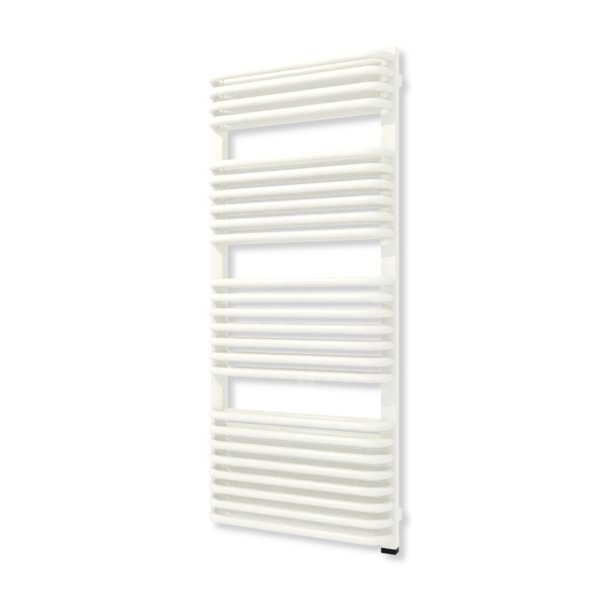 Grzejnik elektryczny TERMA TYTUS ONE 1260 x 540 mm, kolor biały drogowy RAL9016, moc 1000 W, podłączenie E8, kabel prosty bez wtyczki czarny