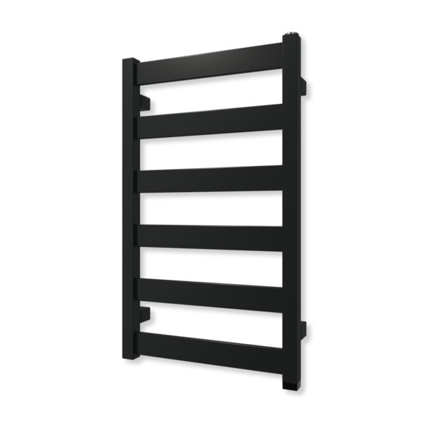 Grzejnik elektryczny TERMA VIVO ONE 670 x 400mm, kolor czarny jak kruk mat RAL9005, moc 200 W, podłączenie E8, kabel prosty z wtyczką biały