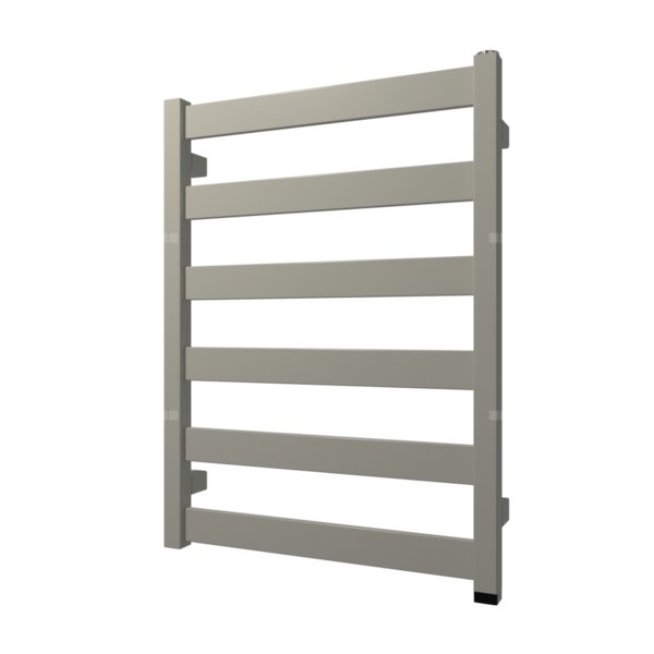 Grzejnik elektryczny TERMA VIVO ONE 670 x 500mm, kolor biało-szary RAL9002, moc 300 W, podłączenie E8, kabel prosty bez wtyczki czarny