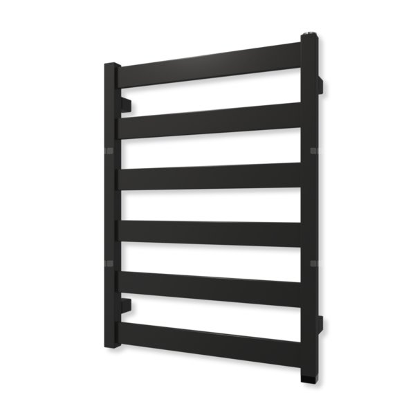 Grzejnik elektryczny TERMA VIVO ONE 670 x 500mm, kolor czarny sygnałowy RAL9004, moc 300 W, podłączenie E8, kabel prosty bez wtyczki biały