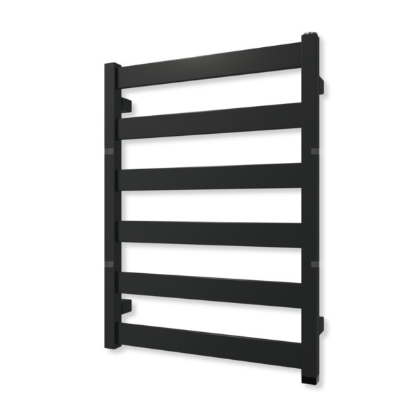 Grzejnik elektryczny TERMA VIVO ONE 670 x 500mm, kolor czarny jak kruk soft, moc 300 W, podłączenie E1, kabel spiralny z wtyczką czarny