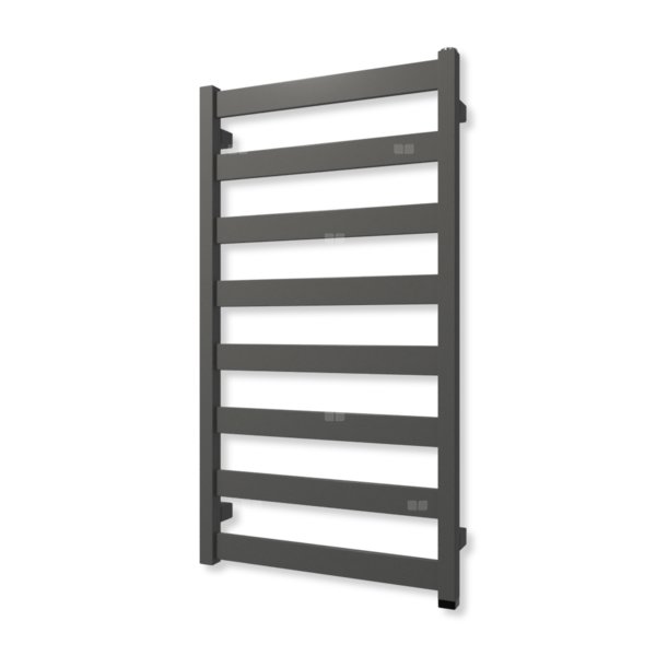 Grzejnik elektryczny TERMA VIVO ONE 910 x 500mm, kolor szary kurz RAL7037, moc 400 W, podłączenie E1, kabel spiralny z wtyczką szary